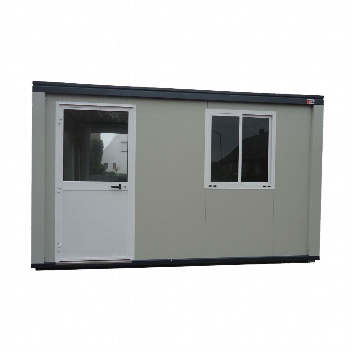 Kantoorunit, 4 meter met draai/kiepraam dubbel glas