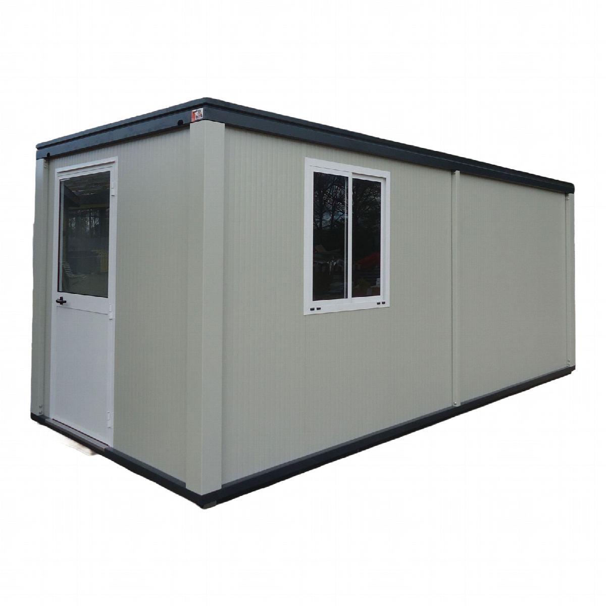 Kantoorunit, 5 meter met draai/kiepraam dubbel glas