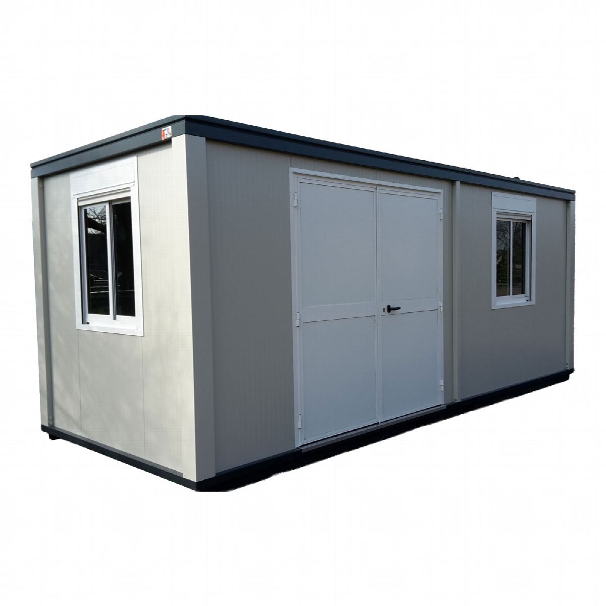 Kantoorunit, 6 meter met draai/kiepraam dubbel glas